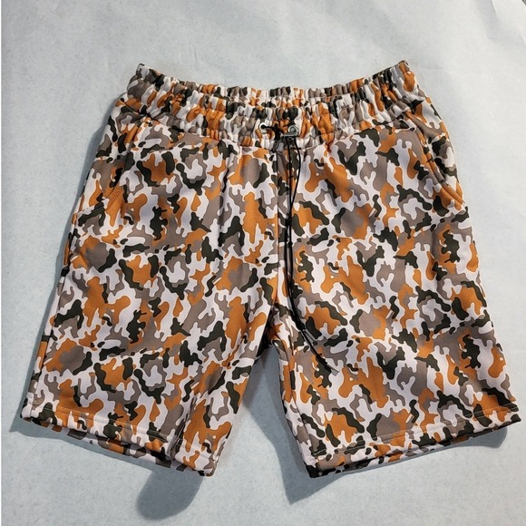 Camo Print‎ Shorts Elastic Waist Casual Activewear Loungewear Size M - Picture 1 of 9